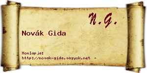 Novák Gida névjegykártya